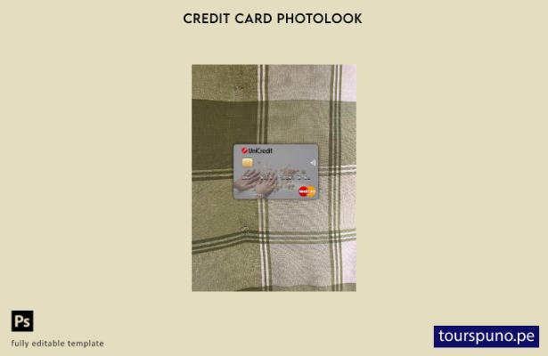 listo para imprimir plantilla frontal de aspecto fotográfico de mastercard de Un